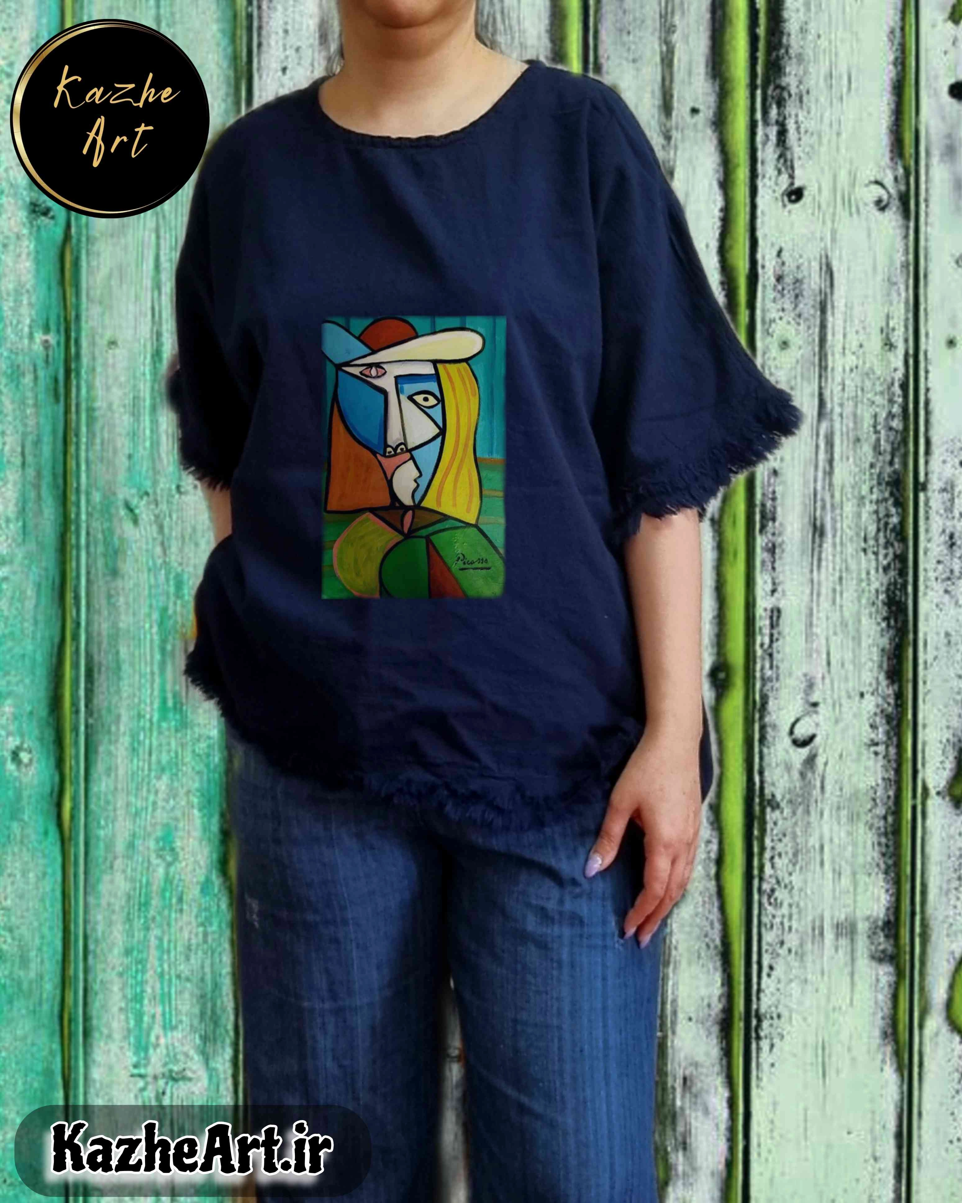 مانتو هنری تابستانی طرح پیکاسو